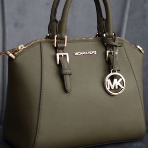 Micheal Kors Ciara Messenger Bag, Duffle Green Leather
